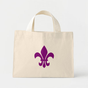 Bolso De Tela Diminuto Lirios de Flor Purpura