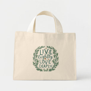 Bolso De Tela Diminuto Live Lightly, Love Profundamente Tiny Bag