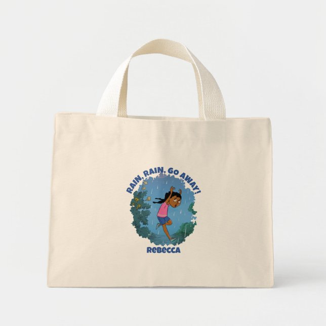 Bolso De Tela Diminuto LLUVIA LLUEVE FUERA Chicas negros Afro (Frente)