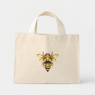 Bolso De Tela Diminuto Logotipo de Relieve metalizado dorado falso poligo