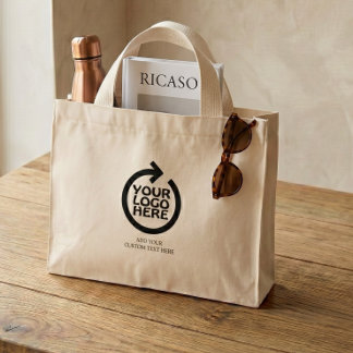 Bolso De Tela Diminuto Logotipo Negocio Personalizado