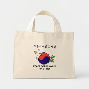 Bolso De Tela Diminuto Los Cuerpos de Paz Corea Pequeño Tote