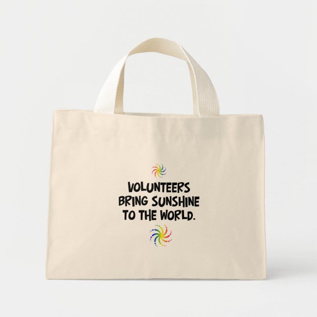 Bolso De Tela Diminuto Los voluntarios traen sol al mundo (Frente)