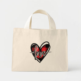 Bolso De Tela Diminuto LOVE HEART Buffalo plaid