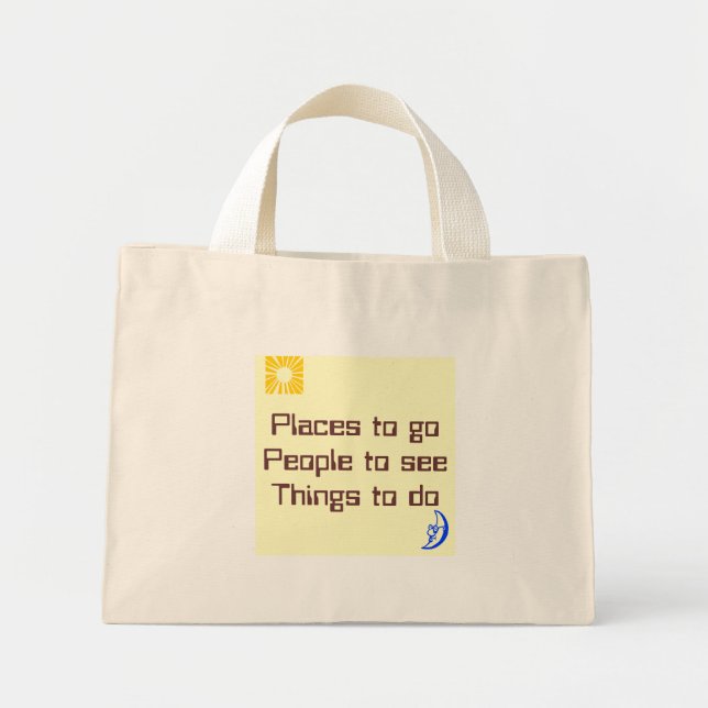 Bolso De Tela Diminuto Lugares para ir Gente para ver cosas que hacer (Frente)