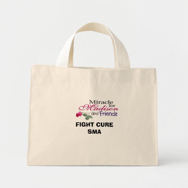 Bolso De Tela Diminuto madisonandamios, FIGHT CURE SMA (Frente)