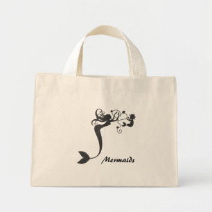 Bolso De Tela Diminuto Mami y bebé sirenas