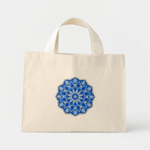 Bolso De Tela Diminuto Mandala en azul