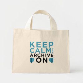 Bolso De Tela Diminuto Mantener la calma y el archivo encendidos (Tota pe