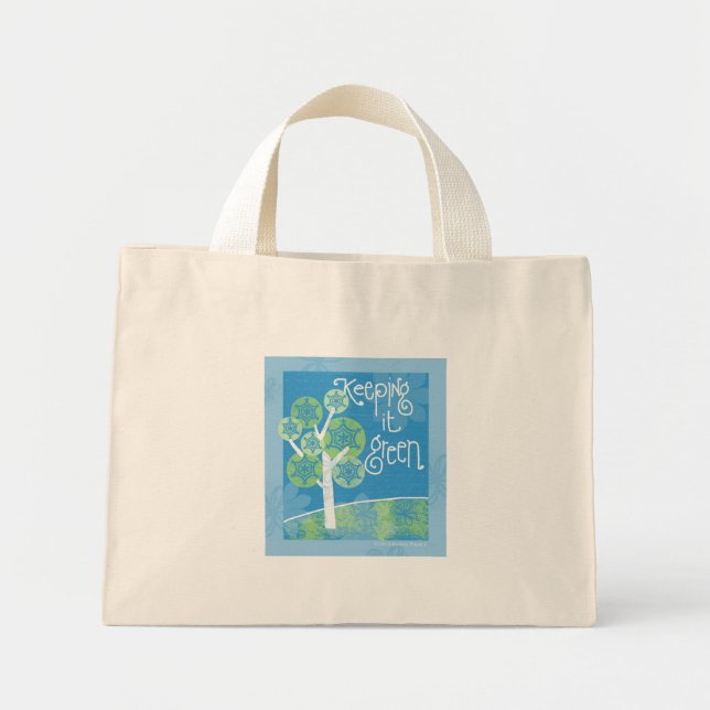 Bolso De Tela Diminuto Mantenerla verde (Frente)