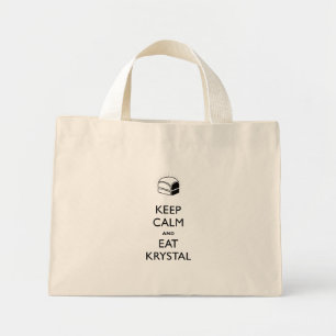 Bolso De Tela Diminuto Mantenga la calma y coma Krystal