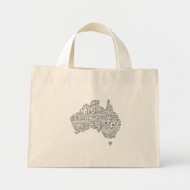 Bolso De Tela Diminuto Mapa de jerga de Australia (Frente)
