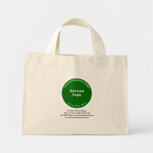 Bolso De Tela Diminuto Marca Comercial de Forma Redonda Verde en Mini Bol