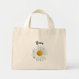 Bolso De Tela Diminuto Margarita Blanca Animada Personalizada