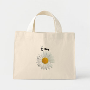Bolso De Tela Diminuto Margarita Blanca Animada Personalizada