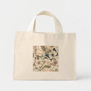 Bolso De Tela Diminuto Mariposas y flores pastel