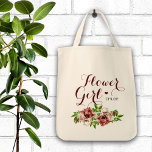 Bolso De Tela Diminuto Marsala Red Flor Flower Girl<br><div class="desc">diseño floral de bonito burgundy marsala para estas bolsas de tote de fiesta de boda personalizadas</div>