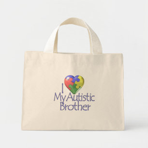 Bolso De Tela Diminuto Me encanta mi hermano autista