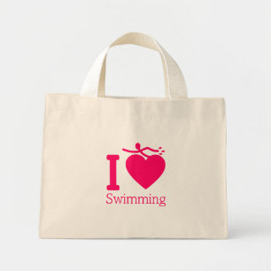 Bolso De Tela Diminuto Me encanta nadar