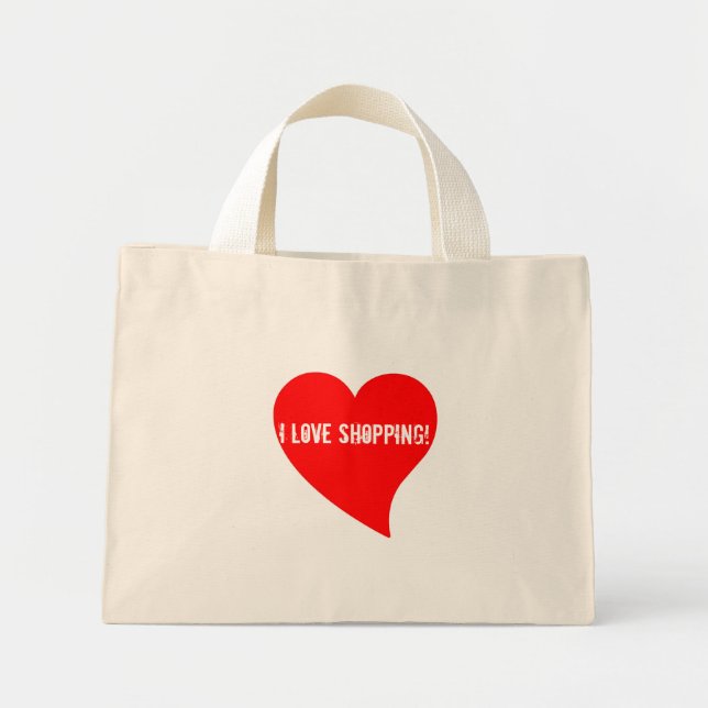 Bolso De Tela Diminuto ¡Me encantan las compras!Bolso floral (Frente)