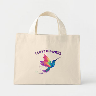 Bolso De Tela Diminuto Me encantan los hummers exóticos colibríes volando