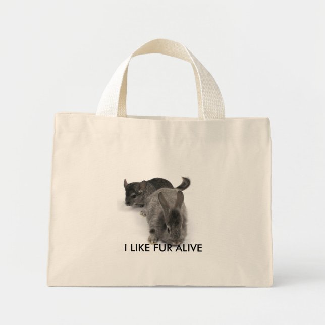 BOLSO DE TELA DIMINUTO ME GUSTA FUR VIVO (Frente)