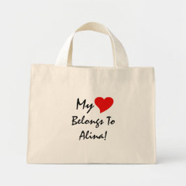 Bolso De Tela Diminuto Mi Corazón Pertenece A Alina