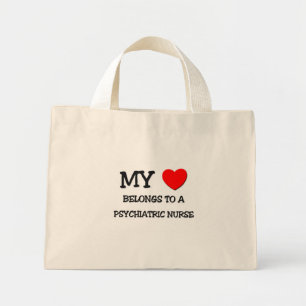 Bolso De Tela Diminuto Mi Corazón Pertenece A UNA ENFERMERA PSIQUIÁTRIC