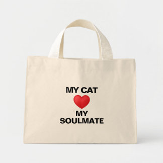 Bolso De Tela Diminuto Mi Gato Es Mi Alma Gemela Corazón Rojo Amante de l