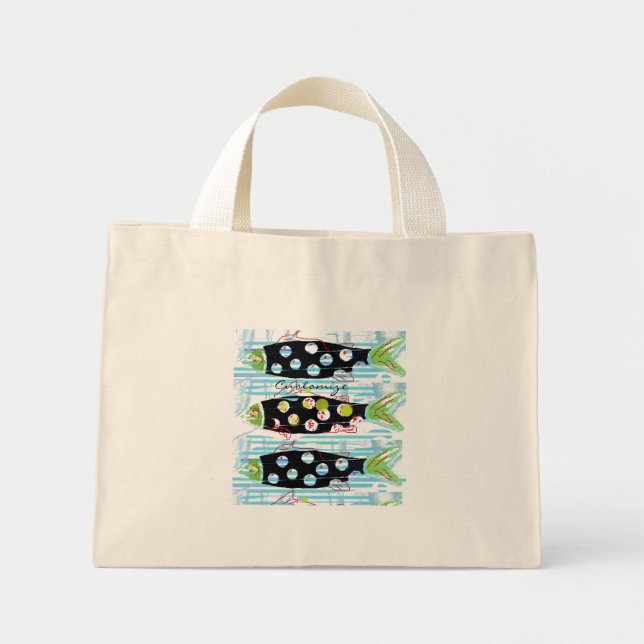 Bolso De Tela Diminuto Migrando peces Thunder_Cove (Frente)