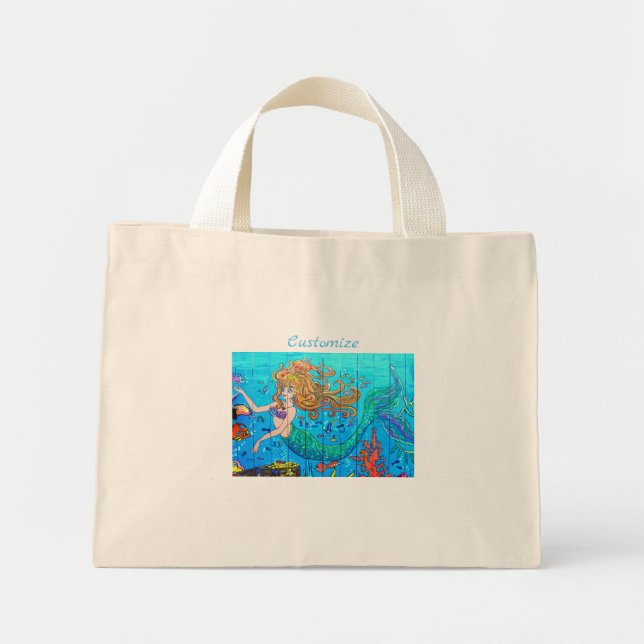 Bolso De Tela Diminuto Mimacha de cabeza roja bajo el agua (Frente)