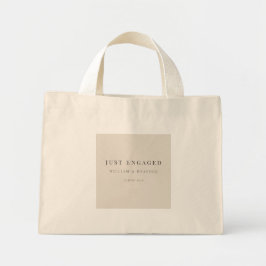 Bolso De Tela Diminuto Minimal Just Engaged Tote Bag | Natural Linen