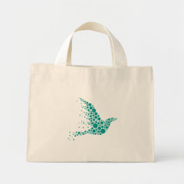 Bolso De Tela Diminuto Minimalist Teal Dotted Dove of Peace Tote Bag