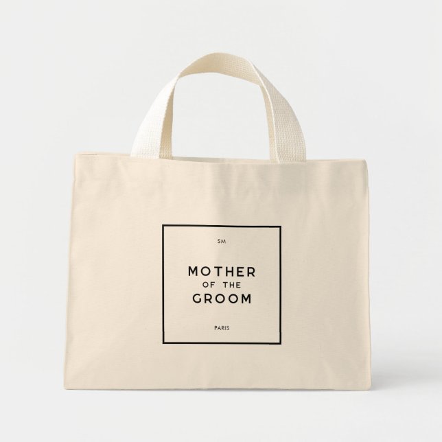 Bolso De Tela Diminuto Moda Mínimo Monograma Francés Madre Del Groom (Frente)