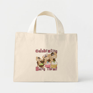 Bolso De Tela Diminuto Mono Fiesta Rosado 3 camisetas de cumpleaños y reg