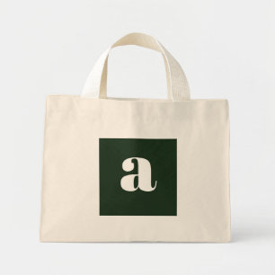 Bolso De Tela Diminuto Monograma blanco pastel verde lindo  
