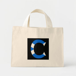 Bolso De Tela Diminuto Monograma C superpuesto en la bandera escocesa ttt