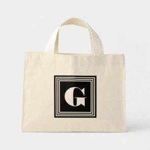Bolso De Tela Diminuto Monograma de trama negrita 3 Blanco y negro