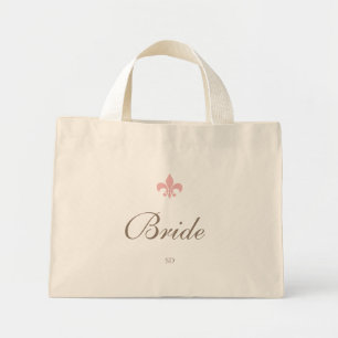 Bolso De Tela Diminuto Monograma inicial Fleur de Lis Bride