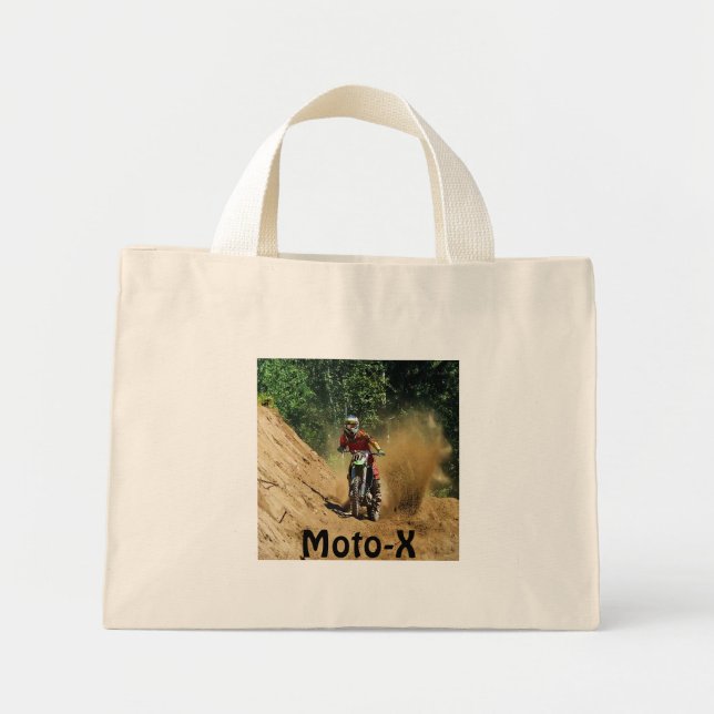 Bolso De Tela Diminuto Motocross Dirt Bike Champion Race (Frente)