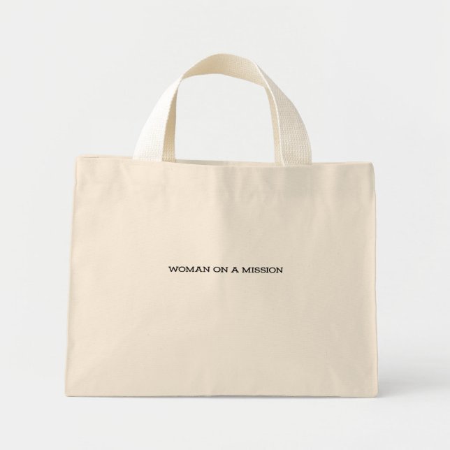 Bolso De Tela Diminuto Mujer En Un Pequeño Tote De Misión (Frente)