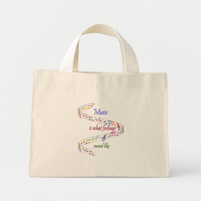 Bolso De Tela Diminuto Music is what Feelings Sound Like Inspirational  (Frente)