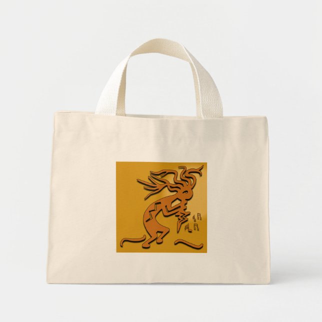 Bolso De Tela Diminuto Músico de Kokopelli (Frente)