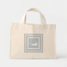 Nantucket griego Key Tote azul y blanco