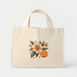 Bolso De Tela Diminuto Naranja dorado florecimiento con naranja