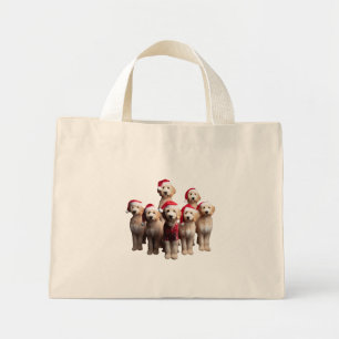 Bolso De Tela Diminuto Navidades Goldendoodle, perro de navidad
