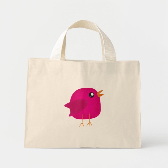 Bolso De Tela Diminuto Niños adorables pájaros (Frente)
