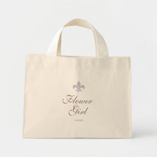 Bolso De Tela Diminuto Nombre de niña de la flor de lis francesa púrpura