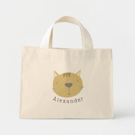 Bolso De Tela Diminuto Nombre de personalizable de gato corto