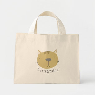Bolso De Tela Diminuto Nombre de personalizable de gato corto